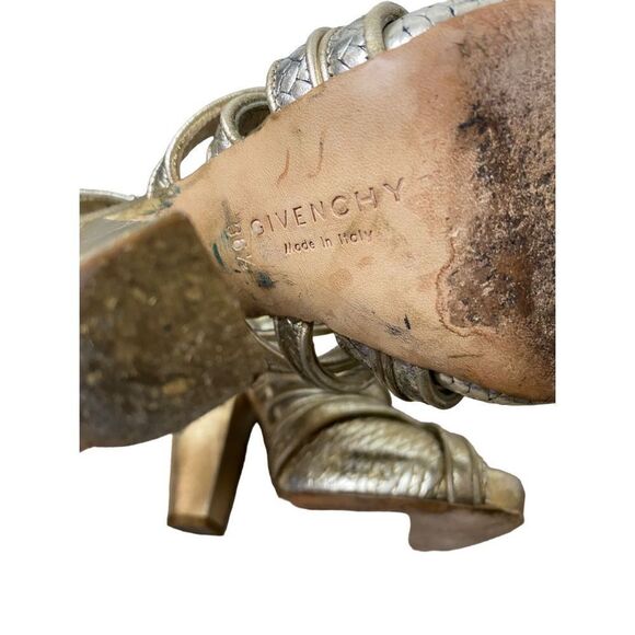 Givenchy Gold Strappy Sandal Heels - Picture 6 of 16